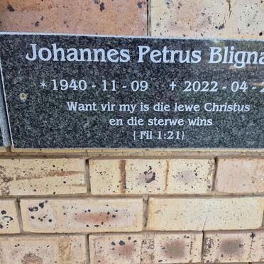 BLIGNAUT Johannes Petrus 1940-2022