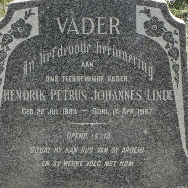 LINDE Hendrik Petrus Johannes 1883-1957
