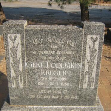 KRUGER Gert Lodewikus 1885-1953
