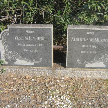 MEIRING Albertus M. 1870-1951 &amp; Elsie M.E. DE LANGE 1873-1951