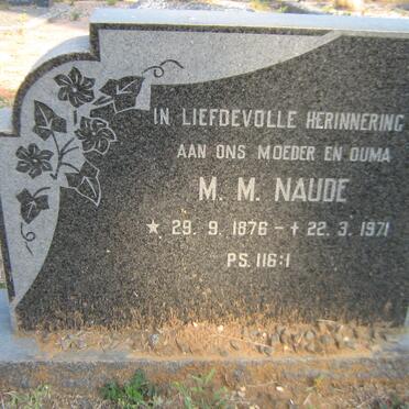 NAUDE M.M. 1876-1971