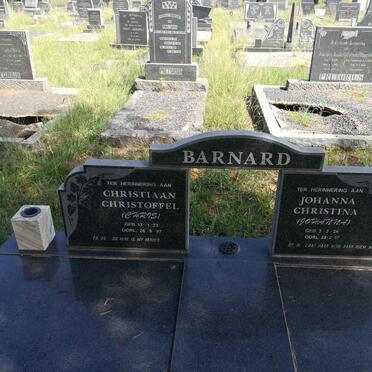 BARNARD Christiaan Christoffel 1923-1997 &amp; Johanna Christina 1926-2007