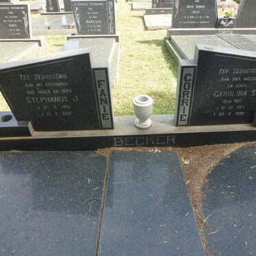 BECKER Stephanus J. 1905-1982 &amp; Caroline S. NEL 1913-1999