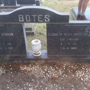 BOTES Willem Adriaan 1910-1982 &amp; Elizabeth Maria Magrietha STRYDOM 1915-1984