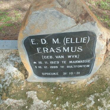 ERASMUS J.J.C. 1920-1992 &amp; E.D.M. VAN WYK 1923-1999 