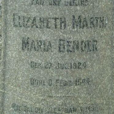 BENDER Elizabeth Martha Maria 1824-1844
