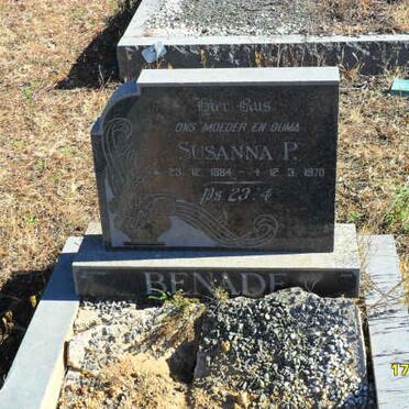 BENADE Susanna P. 1884-1970