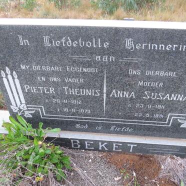 BEKET Pieter Theunis 1912-1973 &amp; Anna Susanna 1911-1991