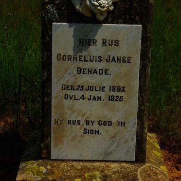 BENADE Cornelius Janse 1893-1925