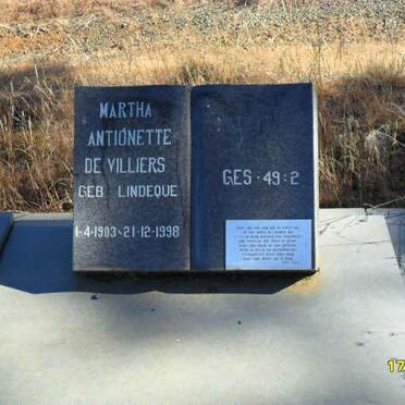 VILLIERS John Henry, de 1897-1967 &amp; Martha Antionette LINDEQUE 1903-1998