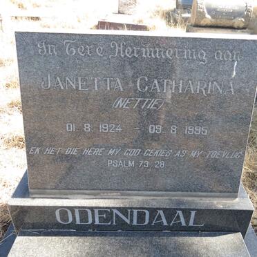 ODENDAAL Janetta Catharina 1924-1995