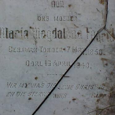 FOURIE Maria Magdalena nee VAN TONDER 1850-1940