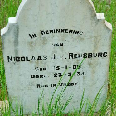 RENSBURG Nicolaas J., van 1909-1933