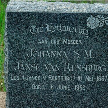 RENSBURG, Johanna S.M., Janse van nee JANSE VAN RENSBURG 1867-1952