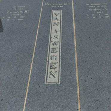 ASWEGEN Gideon J., van 1910-1984 &amp; Elizabeth S. 1926-2005