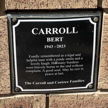 CARROLL Bert 1943-2023
