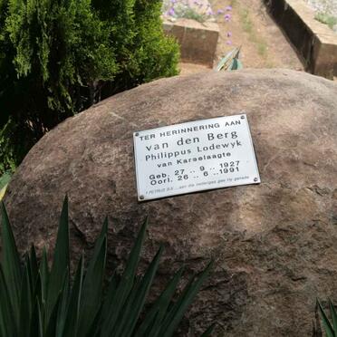 BERG Philippus Lodewyk, van den 1927-1991