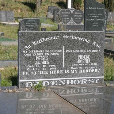 BADENHORST Petrus Jacobus 1905-1996 &amp; Phoebe Josepha 1908-2003