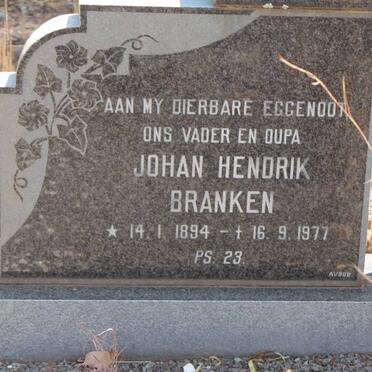 BRANKEN Johan Hendrik 1894-1977 &amp; Martha Maria DIPPENAAR 1891-1978