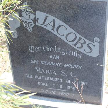 JACOBS Maria S.C. nee HOLTZHAUSEN 1881-1968