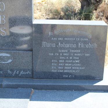 JACOBS Johannes Lodewicus 1895-1969 &amp; Maria Johanna Elizabeth KRUGER 1902-1968