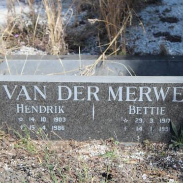 MERWE Hendrik, van der 1903-1986 &amp; Bettie 1917-1991