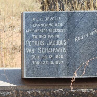 SCHALKWYK Petrus Jacobus, van 1908-1957