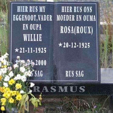 ERASMUS Willie 1925-2000 &amp; Rosa ROUX 1925-