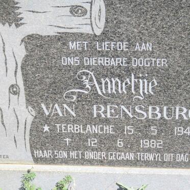 RENSBURG Annetjie, van nee TERBLANCHE 1947-1982
