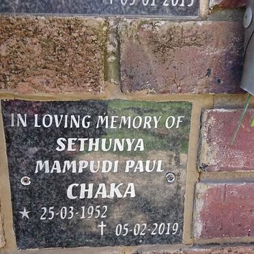 CHAKA Sethunya Mampudi Paul 1952-2019