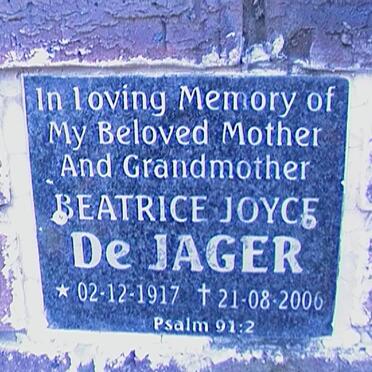JAGER Beatrice Joyce, de 1917-2006