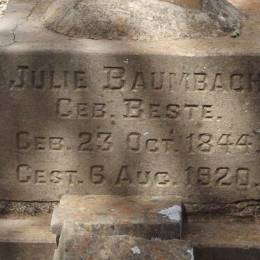 BAUMBACH Julie nee BESTE 1844-1920