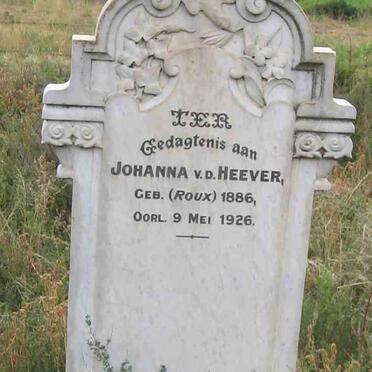 HEEVER Johanna, v.d. nee ROUX 1886-1926