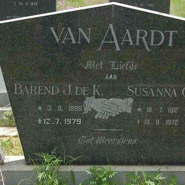 AARDT Barend J.de K., van 1896-1979  &amp; Susanna C. 1912-1972