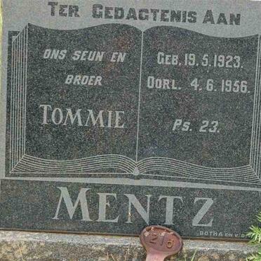 MENTZ Tommie 1923-1956