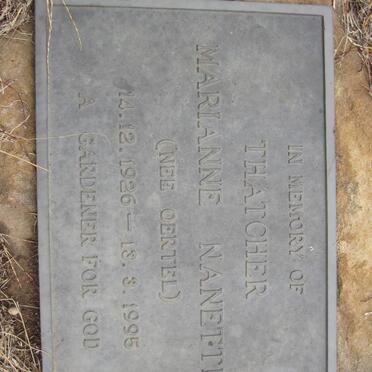 THATCHER Marianne Nanette nee OERTEL 1926-1995