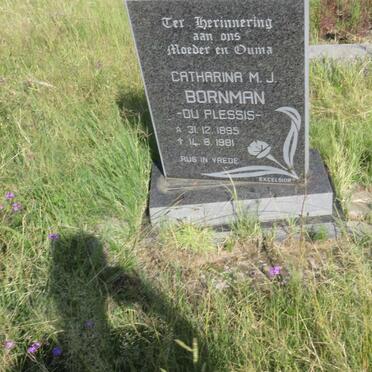 BORNMAN Catharina M.J. nee DU PLESSIS 1895-1981