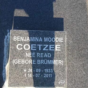 COETZEE Benjamina Moodie voorheen READ nee BRUMMER 1933-2011
