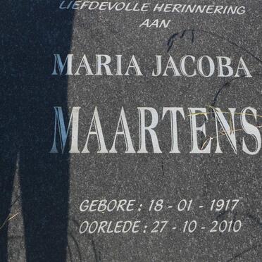 MAARTENS Maria Jacoba 1917-2010