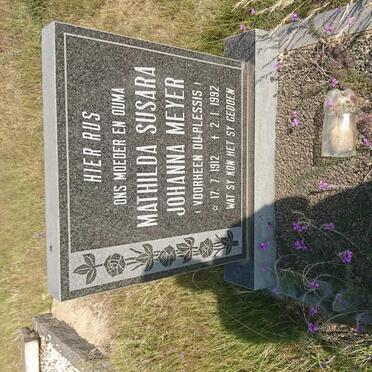 MEYER Mathilda Susara Johanna voorheen DU PLESSIS 1912-1992