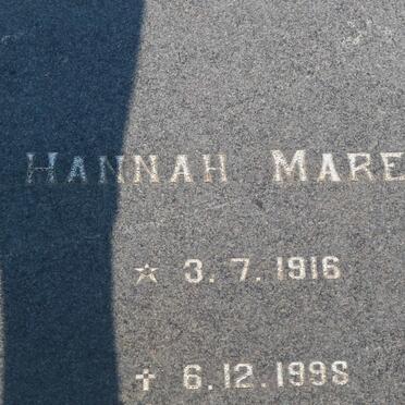 MAREE Dawie 1913-1980 &amp; Hannah 1916-1998