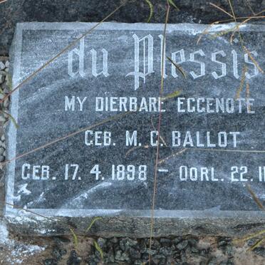 PLESSIS M.C., du nee BALLOT 1898-1965