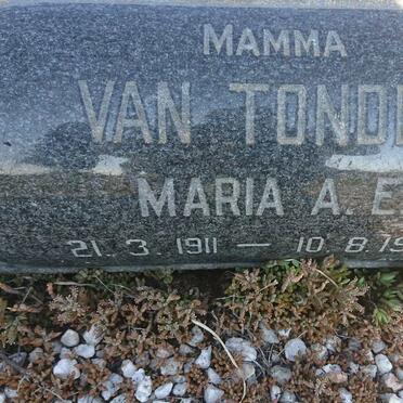 TONDER Maria A.E,. van 1911-1990