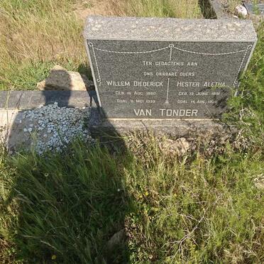 TONDER Willem Diederick, van 1880-1939 &amp; Hester Aletha 1881-1956