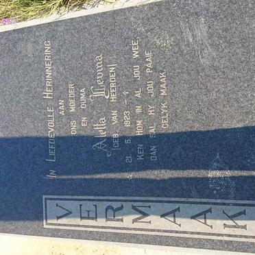 VERMAAK Aletta Levina nee VAN HEERDEN 1923-