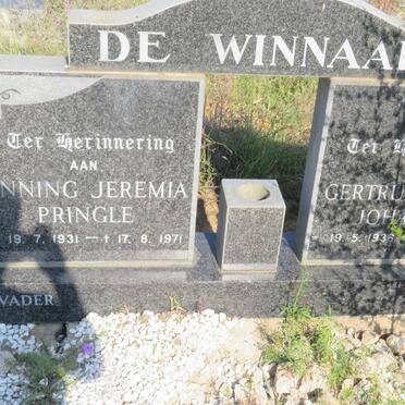 WINNAAR Henning Jeremia Pringle, de 1931-1971 &amp; Gertruida Anna Johanna 1936-