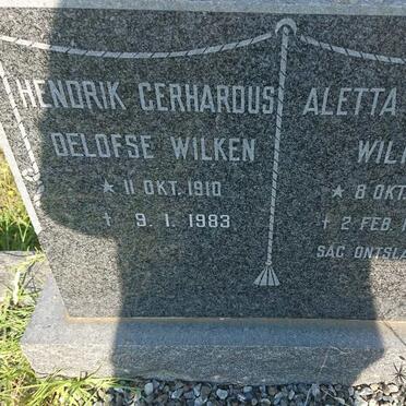 WILKEN Hendrik Gerhardus Oelofse 1910-1983 &amp; Aletta Johanna 1910-1970