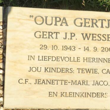 WESSELS Gert J.P. 1943-2005
