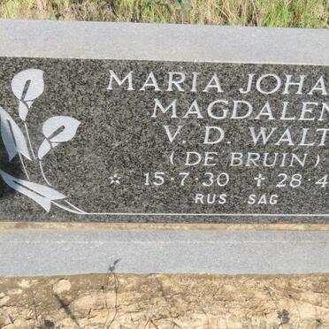 WALT Maria Johanna Magdalena, v.d. nee DE BRUIN 1930-1958