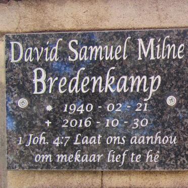 BREDENKAMP David Samuel Milne 1940-2016